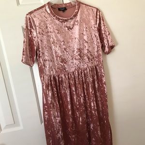 Roolee Pink Crushed Velvet Maternity Dress XL